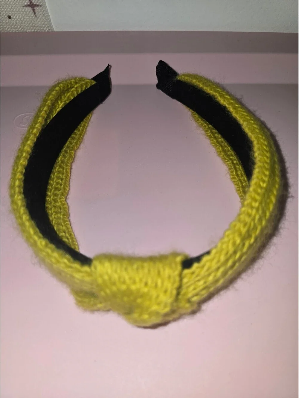 Set of 2 Headbands - Yellow Knit and Black Floral Satin